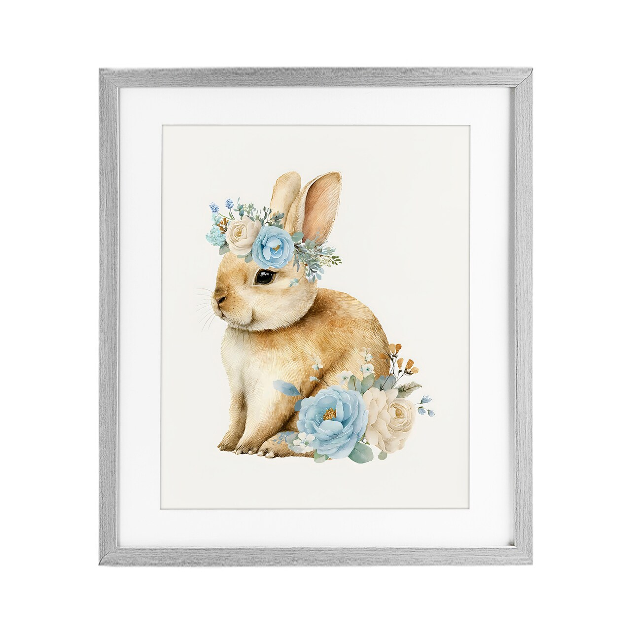 Stupell Industries Watercolor Nursery Bunny Framed Print Under Glass, design by LSR Design Studio